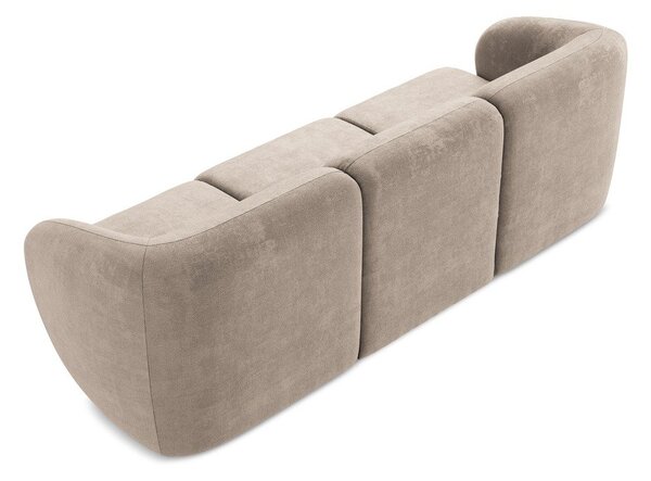 Jasnobrązowa sofa z tkaniny szenilowej 244 cm Lani – Makamii