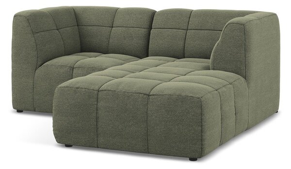 Zielony narożnik z materiału bouclé (prawostronny/z szezlongiem) Aloha – Makamii