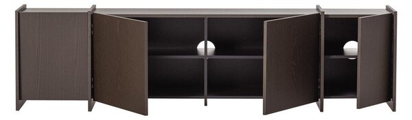 Ciemnobrązowa szafka pod TV w dekorze jesionu 200x53x44 cm Brock – WOOOD