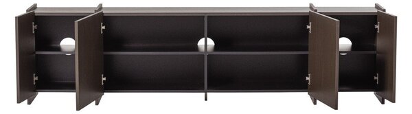 Ciemnobrązowa szafka pod TV w dekorze jesionu 200x53x44 cm Brock – WOOOD