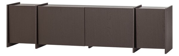 Ciemnobrązowa szafka pod TV w dekorze jesionu 200x53x44 cm Brock – WOOOD
