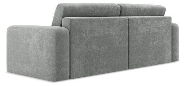 Szara rozkładana sofa ze schowkiem z tkaniny szenilowej 252 cm Kona – Makamii