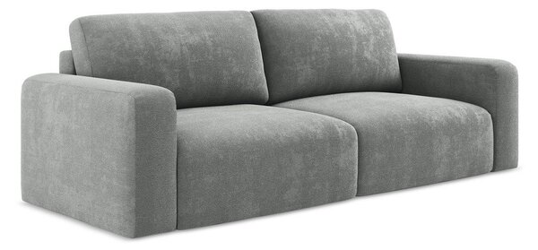 Szara rozkładana sofa ze schowkiem z tkaniny szenilowej 252 cm Kona – Makamii