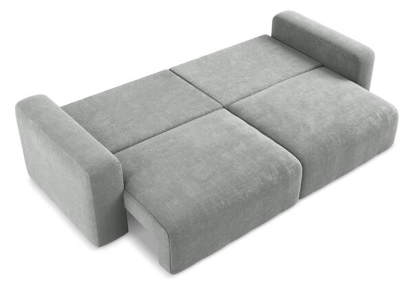 Szara rozkładana sofa ze schowkiem z tkaniny szenilowej 252 cm Kona – Makamii