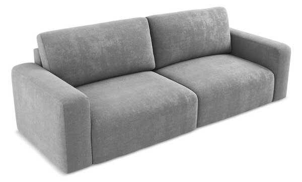 Szara rozkładana sofa ze schowkiem z tkaniny szenilowej 252 cm Kona – Makamii
