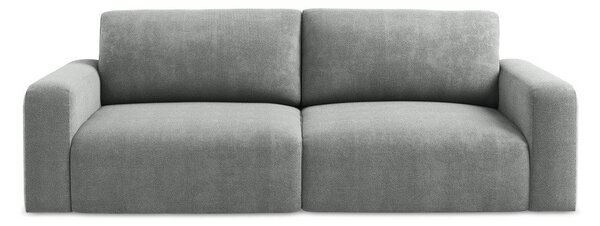 Szara rozkładana sofa ze schowkiem z tkaniny szenilowej 252 cm Kona – Makamii