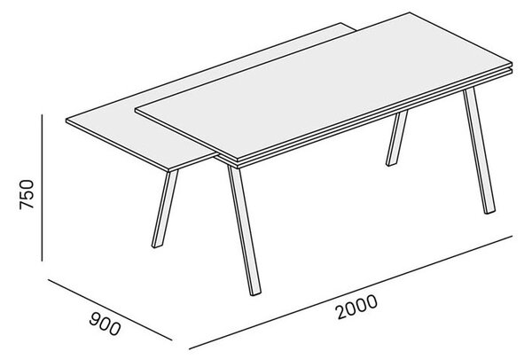 Biurko LAYERS, wysuwany środkowy blat, 170 cm, biały/szary