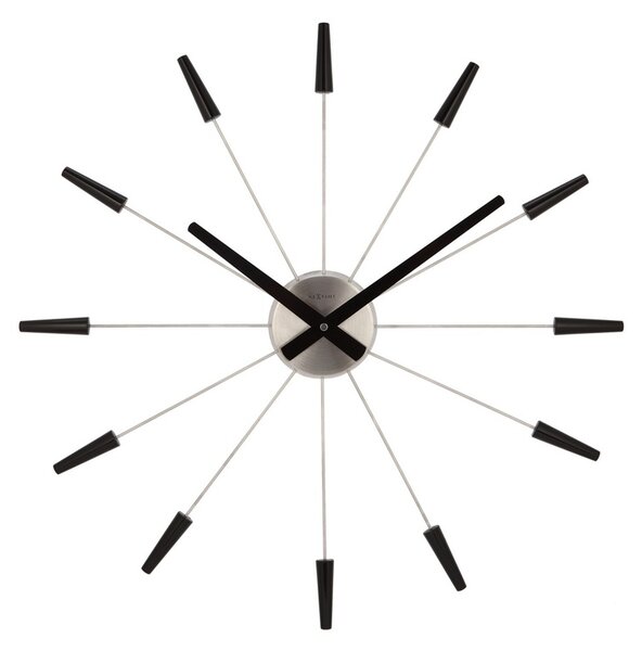 Nextime Plug Inn 2610zw zegar ścienny czarny, śr. 60 cm