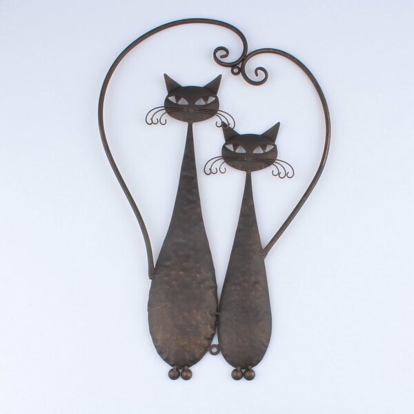 Dakls Metalowa dekoracja na ścianę Cats, 52 cm