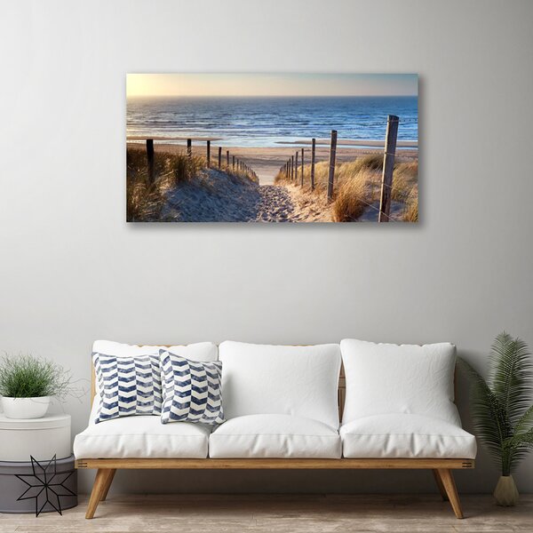 Obraz canvas Drewniana Ścieżka na Piasku