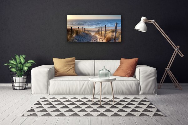 Obraz canvas Drewniana Ścieżka na Piasku