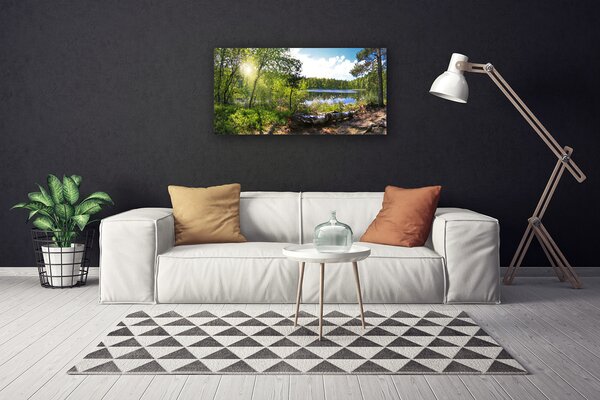 Obraz canvas Jezioro w Objęciach Lasu