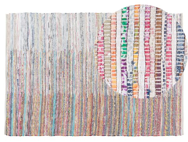 Dywan kolorowy tkany ręcznie bawełniany do salonu 140 x 200 cm Mersin Beliani
