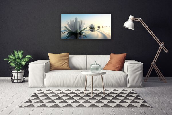 Obraz canvas na ścianę Lilie Wodne w Cichym Stawie