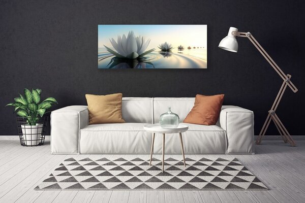 Obraz canvas na ścianę Lilie Wodne w Cichym Stawie