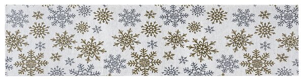 Dakls Świąteczny bieżnik Snowflakes biały, 33 x 140 cm