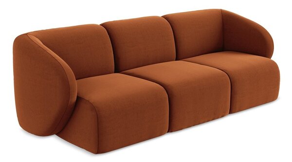 Aksamitna sofa w kolorze terakoty 244 cm Lani – Makamii