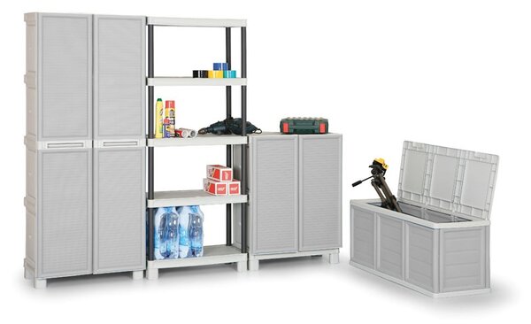 Plastikowy regał z szarymi półkami, 1750x700x350 mm