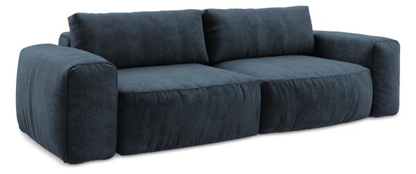 Ciemnoniebieska rozkładana sofa z tkaniny szenilowej 275 cm Kuki – Makamii