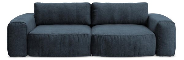 Ciemnoniebieska rozkładana sofa z tkaniny szenilowej 275 cm Kuki – Makamii