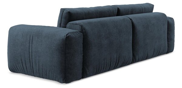 Ciemnoniebieska rozkładana sofa z tkaniny szenilowej 275 cm Kuki – Makamii