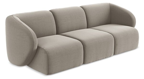 Jasnobrązowa aksamitna sofa 244 cm Lani – Makamii