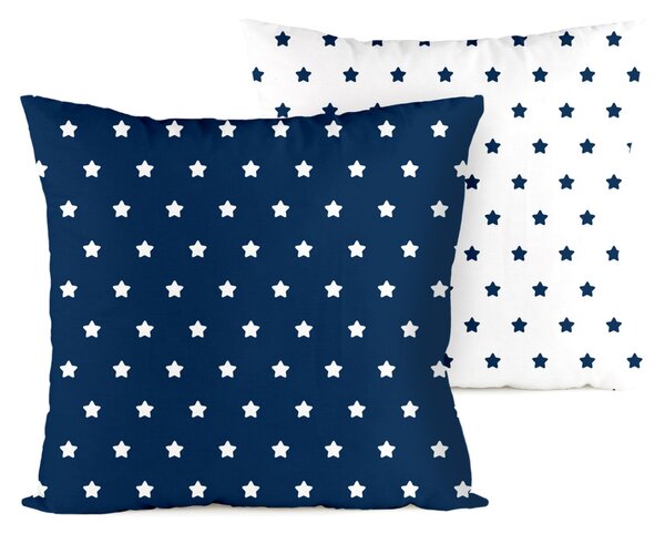 Poszewka na poduszkę Stars navy blue, 40 x 40 cm, 40 x 40 cm