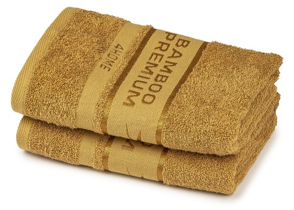 Bamboo Premium ręczniki jasnobrązowy, 50 x 100 cm, 2 szt