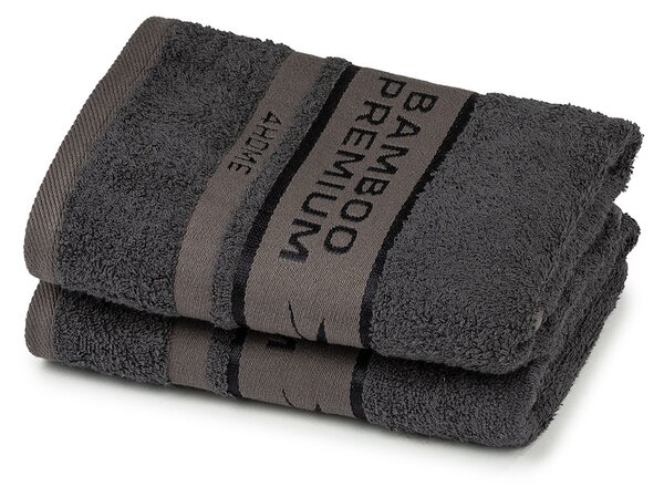 Bamboo Premium ręczniki ciemnoszary, 50 x 100 cm, 2 szt