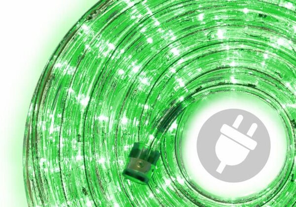 LED świetlny kabel - 240 diod, 10 m, zielony