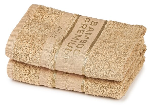 Bamboo Premium ręczniki beżowy, 50 x 100 cm, 2 szt