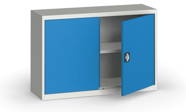 Szafa metalowa, 800 x 1200 x 400 mm, 1 półka, szara/niebieska