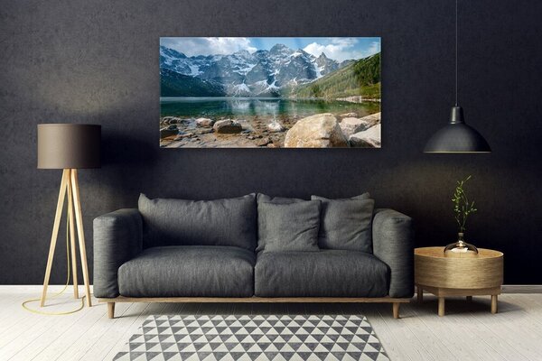 Obraz Szklany Góry Las Jezioro Tatry