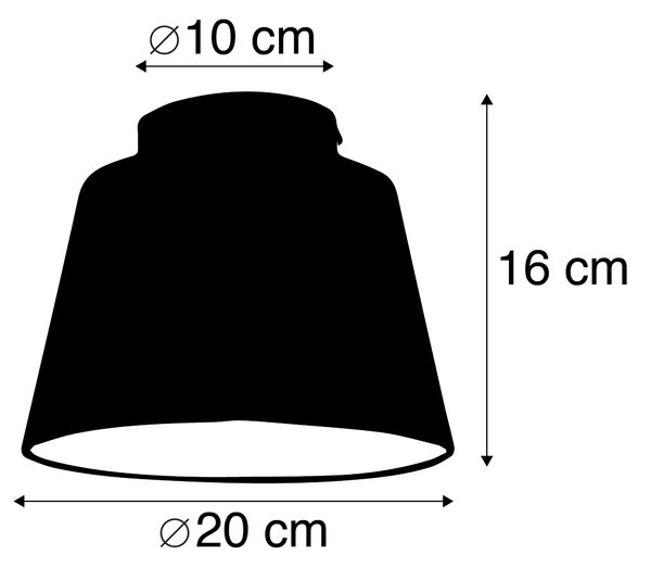 Lampa sufitowa z abażurem z bawełny czarna ze złotem 20 cm - Combi Black
