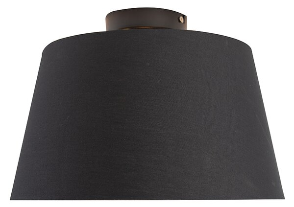Lampa sufitowa z abażurem z bawełny czarna ze złotem 32 cm - Combi Black