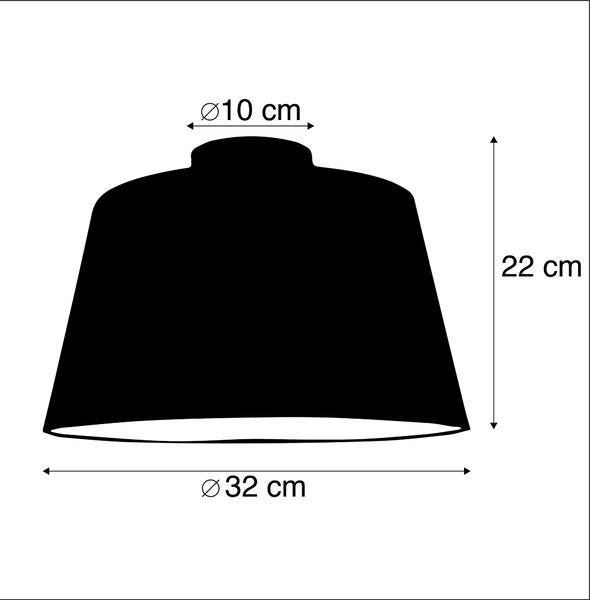 Lampa sufitowa z abażurem z bawełny czarna ze złotem 32 cm - Combi Black