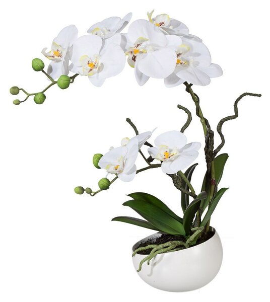 Sztuczna Orchidea w doniczce biały, 42 cm