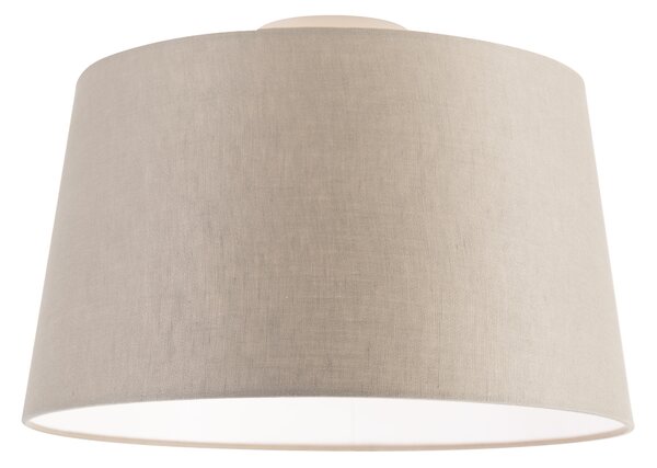 Plafon / Lampy sufitowe biały klosz szarobrązowy 35cm - Combi Oswietlenie wewnetrzne