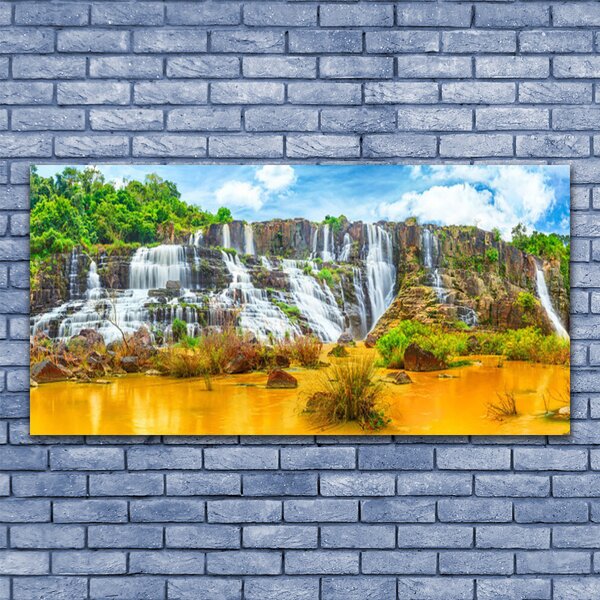 Obraz canvas Ukryty Wodospad w Lesie