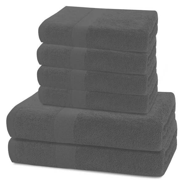 DecoKing Komplet ręczników Marina czarny, 4 szt. 50 x 100 cm, 2 szt. 70 x 140 cm