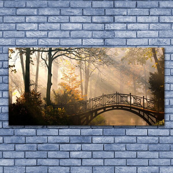 Obraz canvas Drewniany Mostek w Lesie