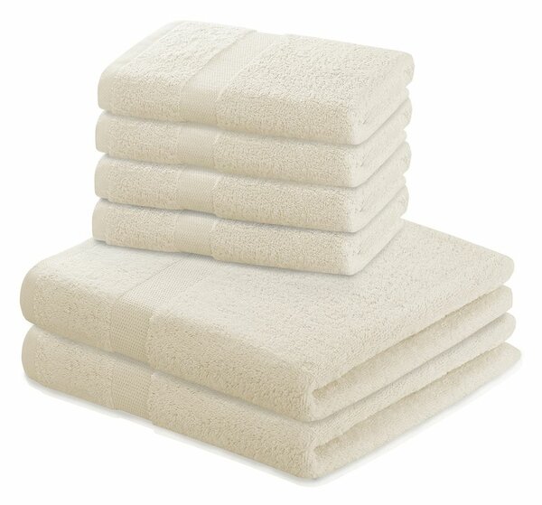 DecoKing Komplet ręczników Marina kremowy, 4 szt. 50 x 100 cm, 2 szt. 70 x 140 cm