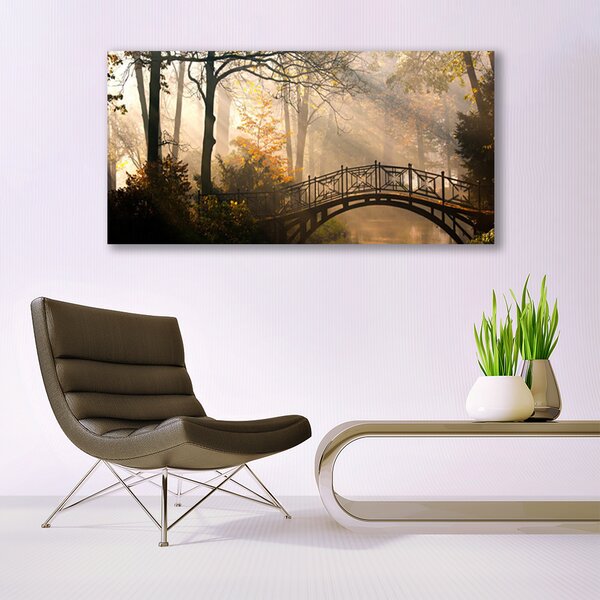 Obraz canvas Drewniany Mostek w Lesie