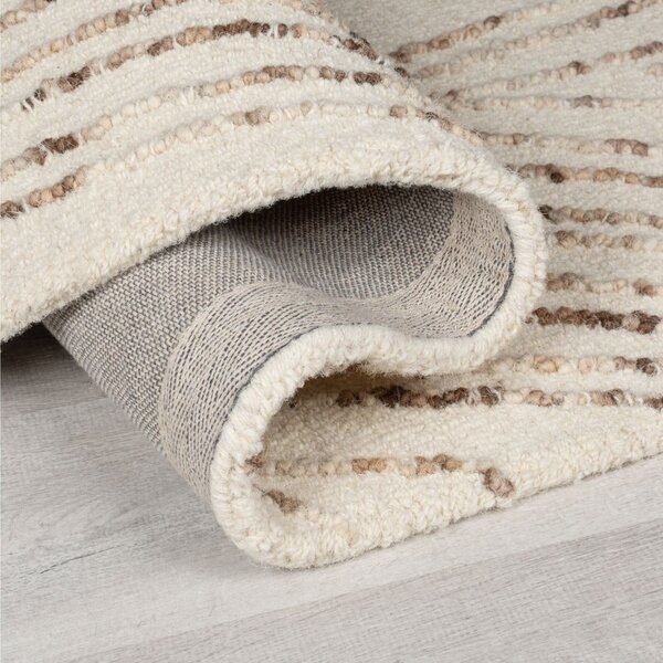 Brązowy/kremowy wełniany dywan 120x170 cm Abstract Swirl – Flair Rugs