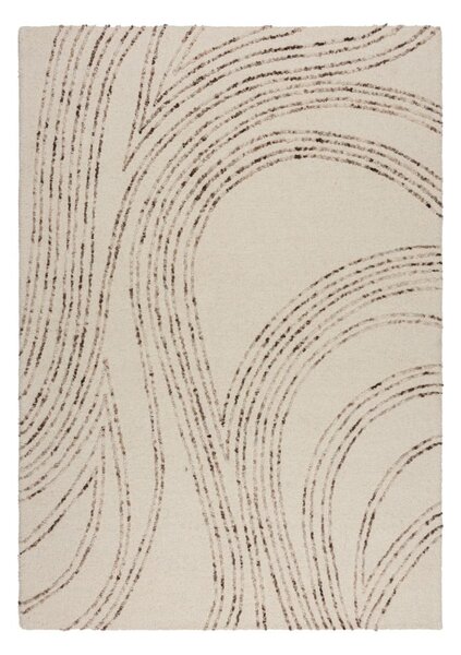 Brązowy/kremowy wełniany dywan 120x170 cm Abstract Swirl – Flair Rugs