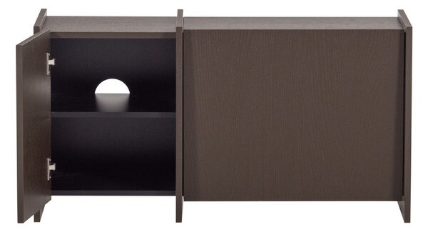 Ciemnobrązowa szafka pod TV w dekorze jesionu 102x53x44 cm Brock – WOOOD