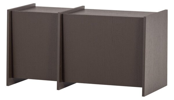Ciemnobrązowa szafka pod TV w dekorze jesionu 102x53x44 cm Brock – WOOOD