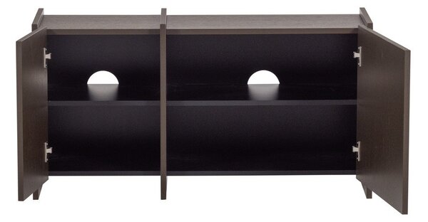 Ciemnobrązowa szafka pod TV w dekorze jesionu 102x53x44 cm Brock – WOOOD