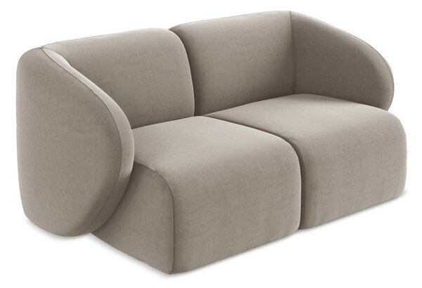 Jasnobrązowa aksamitna sofa 174 cm Lani – Makamii