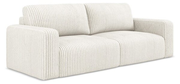 Kremowa sztruksowa rozkładana sofa ze schowkiem 252 cm Kona – Makamii